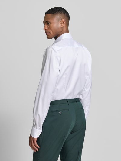 OLYMP Level 5 Slim fit zakelijk hemd in effen design met kentkraag Wit - 5
