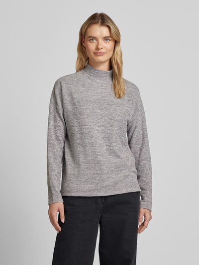 Vero Moda Oversized Langarmshirt mit Stehkragen Hellgrau 4