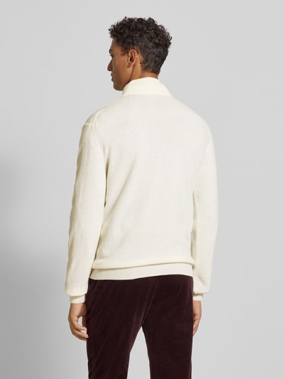 Gant Regular Fit Pullover mit Strick-Optik aus reiner Lammwolle Offwhite 5