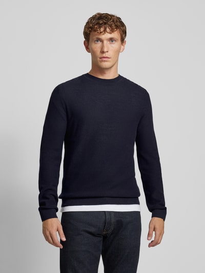 Jack & Jones Premium Gebreide pullover met ribboorden, model 'LUCAS' Donkerblauw - 4