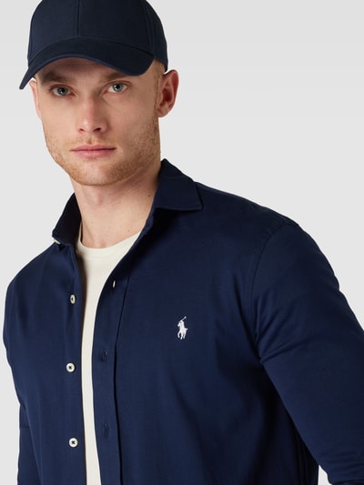 Polo Ralph Lauren Koszula w jednolitym kolorze z kołnierzykiem typu kent i listwą guzikową Granatowy 3