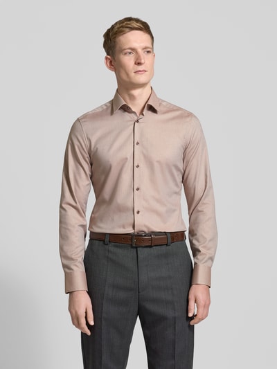 ETERNA SLIM FIT Koszula biznesowa o kroju regular fit z kołnierzykiem typu kent Piaskowy 4