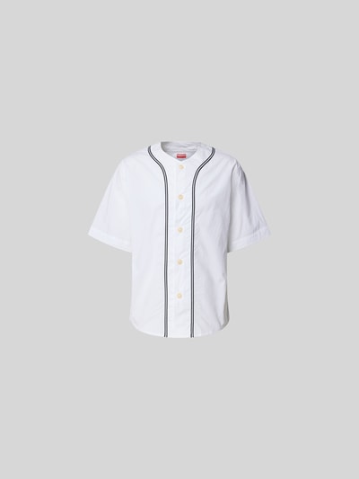 Produktfoto, Freizeithemd in kurzärmeligem Design von Kenzo aus reiner Baumwolle in Weiß, Relaxed Fit, Rundhalsausschnitt, durchgehende Knopfleiste