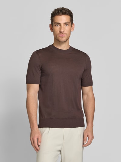BOSS Regular Fit Pullover aus reiner Schurwolle Modell 'UMAURO' Mittelbraun 4