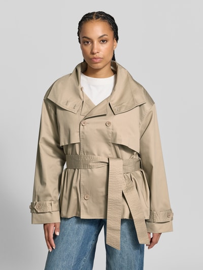 ROTATE Korte trenchcoat met wol Beige - 4