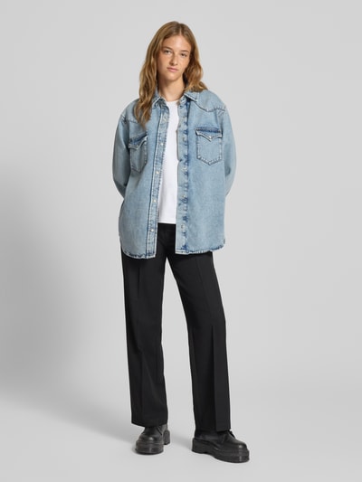 Marc O'Polo Denim Relaxed fit jeansblouse van een mix van katoen en brandnetelvezels Jeansblauw - 1