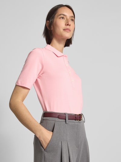 Gant Poloshirt met labelstitching Felroze - 3