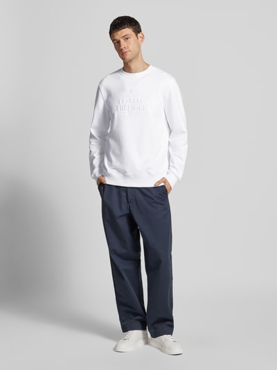 Tommy Hilfiger Regular Fit Sweatshirt aus reiner Baumwolle Weiss 1