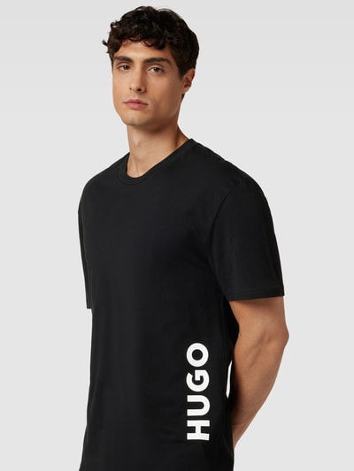 HUGO T-shirt met labelprint Zwart - 3