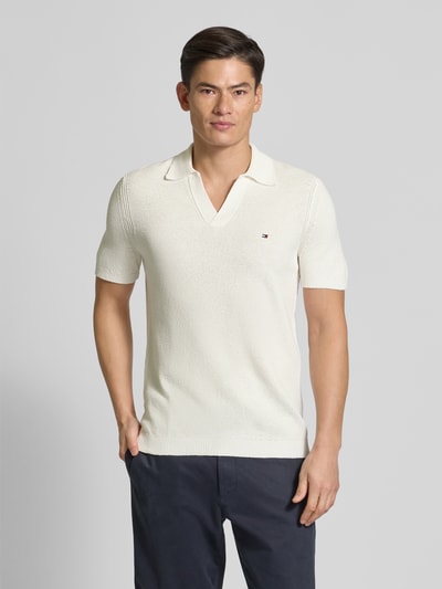 Tommy Hilfiger Regular fit poloshirt met structuurtricot Wit - 4