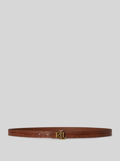 Lauren Ralph Lauren Gürtel mit Krokodil-Struktur Cognac 1