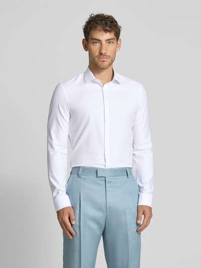 OLYMP No. Six Slim Fit Businesshemd aus Twill mit Stretch-Anteil Weiss 4