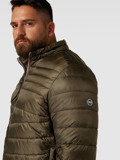 Jack & Jones Plus Kurtka pikowana PLUS SIZE z wpuszczanymi kieszeniami model ‘HERO’ Khaki 3