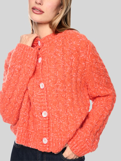 Marc Cain Strickjacke aus Alpaka-Misch mit Knopfleiste Orange 4
