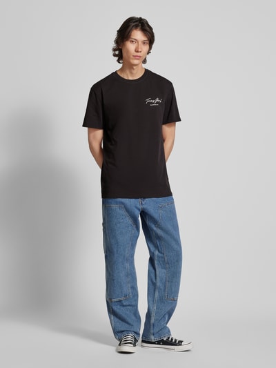 Tommy Jeans T-shirt met labelprint Zwart - 1