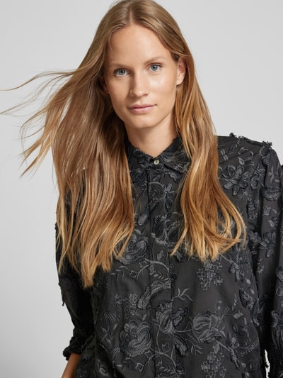 Christian Berg Woman Bluse mit verdeckter Knopfleiste Black 3