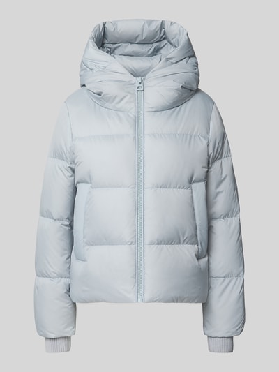 Produktfoto, Regular Fit Daunenjacke mit Label-Patch von Marc O'Polo in hellblau mit glatter, glänzender Oberfläche, Damen Daunenjacke