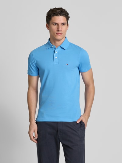 Tommy Hilfiger Slim Fit Poloshirt mit Logo-Stitching Modell '1985' Aqua 4