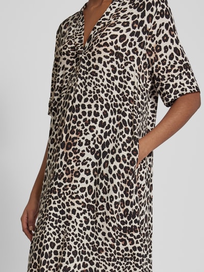 b.young Midikleid mit Animal-Print Modell 'Joella' Black 3