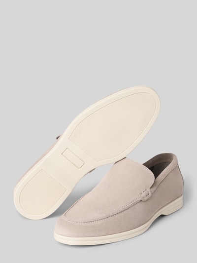 Productfoto, Loafers uit leer model 'Mayne' van Steve Madden voor heren met afgeronde punt, comfortmodel, beige met witte zool, hakhoogte maat 44: 2 cm, schachthoogte maat 44: 7 cm, schachtbreedte maat 44: 6 cm