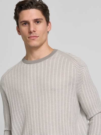 Emporio Armani Strickpullover mit Strukturmuster Offwhite 3