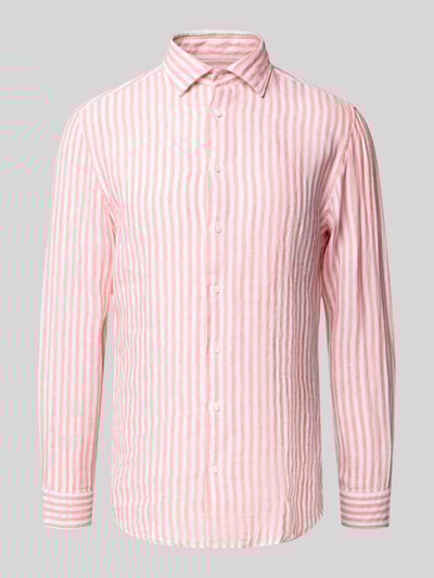 SEIDENSTICKER Slim Fit Leinenhemd aus reinem Leinen mit Kentkragen DUNKEL GELB 2