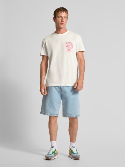 Tommy Jeans Regular fit T-shirt van puur katoen Offwhite - 1