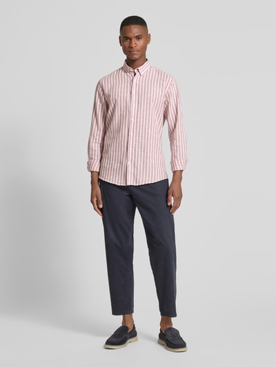 Lindbergh Slim fit vrijetijdsoverhemd met button-downkraag Roze - 1