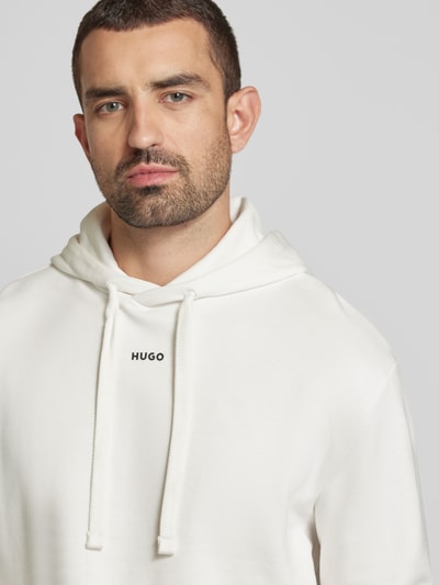 HUGO Hoodie mit Label-Print Modell 'Dapo' Kitt 3