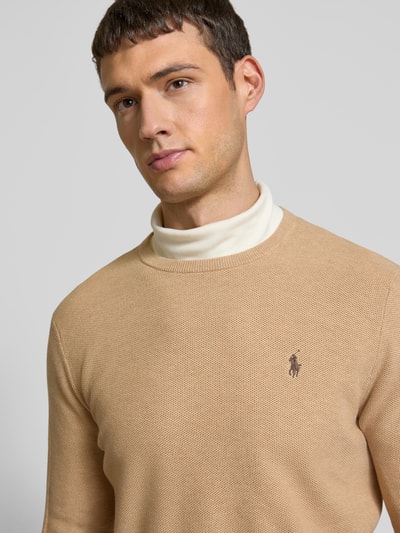 Polo Ralph Lauren Strickpullover mit Logo-Stitching Camel Melange 3