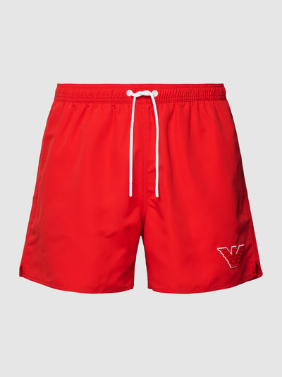 Emporio Armani Badehose mit Label-Patch Modell 'SPONGE EAGLE' Rot 2