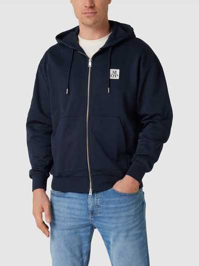 Marc O'Polo Sweatjacke mit Logo-Stitching Dunkelblau 4