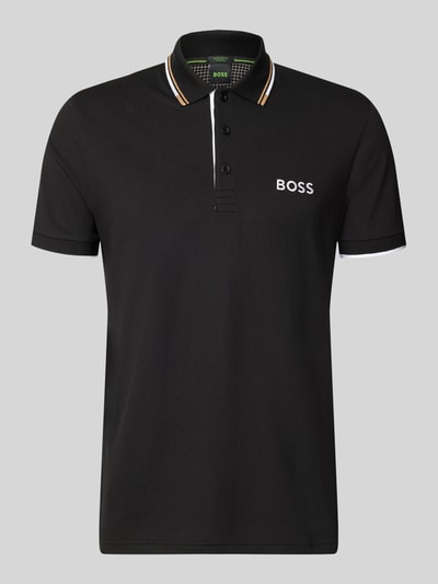 BOSS Green Regular fit poloshirt van katoenmix model 'Paddy Pro' Zwart - 1