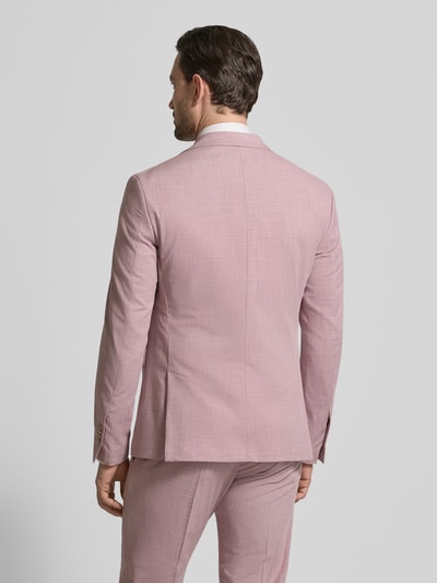 Männermodel trägt Regular Fit Sakko mit Reverskraag Modell 'Data' van CINQUE in lichtroze, mix van viscose, rugaanzicht, context: heren sakko, knoopsluiting, borstzak, klepzakken, ruglengte 75 cm, schouderbreedte 42 cm, mouwlengte 65 cm