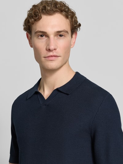 ROY ROBSON slim fit poloshirt met viscose Marineblauw - 3