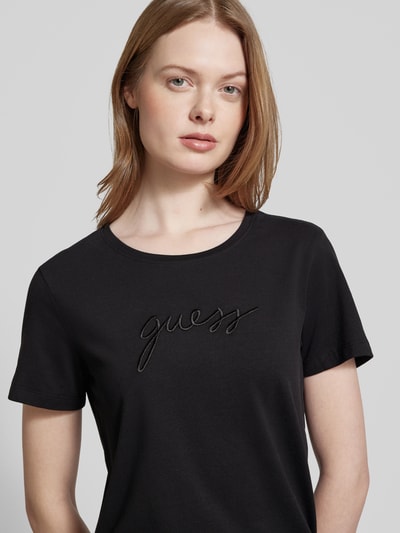 Guess T-Shirt mit Label-Stitching Modell 'LUCIA' Black 3