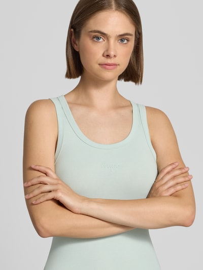 HUGO Blue Regular fit tanktop van katoenmix model 'Damatank_B' Rietgroen - 3