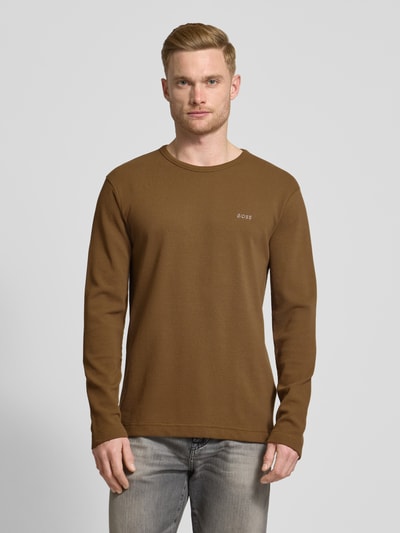 BOSS Orange Longsleeve mit Label-Stitching Modell 'Tempesto' Oliv 4