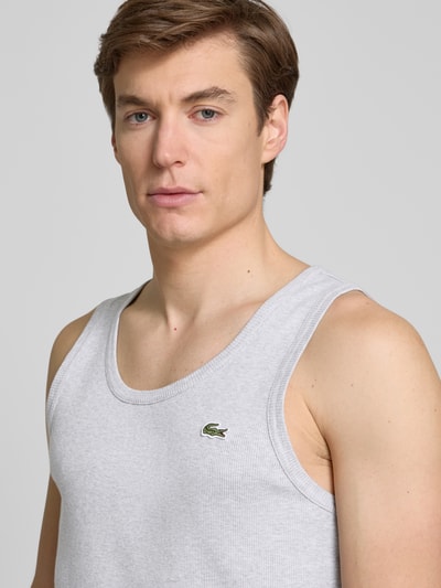 Lacoste Top z efektem prążkowania Jasnoszary 3