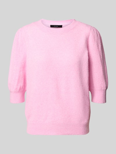 Vero Moda Comfort Fit Strickpullover mit Puffärmeln Modell 'DOFFY' Rosa 2