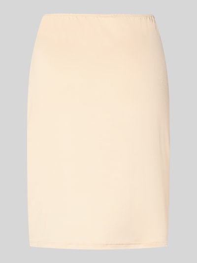Produktfoto, Unterrock aus Viskose-Mix in Knielänge von Hanro, elastischer Viskose-Mix, Straight Fit, Satin, Picot-Besatz, cremiges Beige.