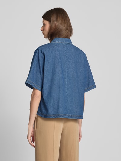 Jake*s Collection Bluzka jeansowa o kroju relaxed fit z listwą guzikową Lodowy błękitny 5