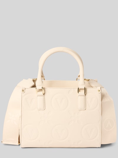 VALENTINO BAGS Handtas met structuurmotief met label, model 'SAMBA' Ecru - 1