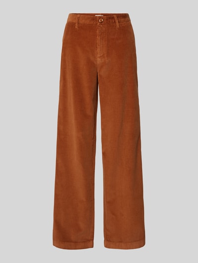 s.Oliver RED LABEL Regular fit corduroy broek van puur katoen met wijde pijpen Cognac - 2