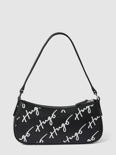 HUGO Handtasche mit Label-Print Modell 'Chris' Black 5