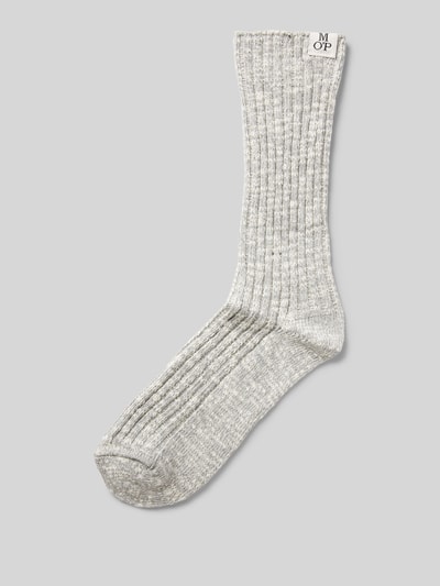 Marc O'Polo Socken mit Label-Detail Modell 'Henriette' Hellgrau Melange 1