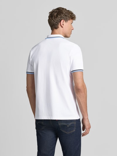 MCNEAL Slim Fit Poloshirt mit Kontraststreifen und Reißverschluss Weiss 5
