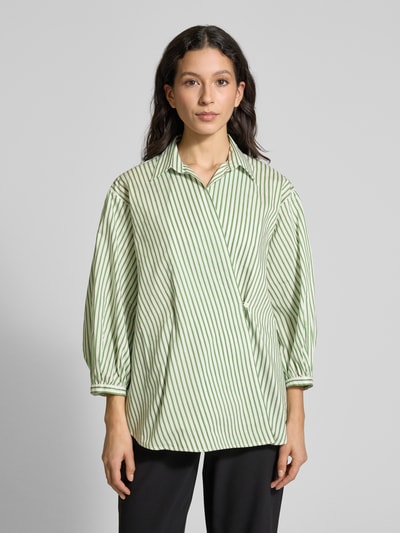 Weekend Max Mara Relaxed Fit Wickelbluse aus Baumwoll-Seiden-Mix Modell 'CECI' Gruen 4