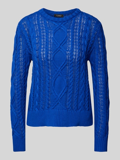 Lauren Ralph Lauren Gebreide pullover met ribboorden, model 'HILVAITE' Koningsblauw - 2