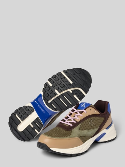 Calvin Klein Jeans Ledersneaker mit Label-Details Modell 'HIKE RUNNER' Khaki 4